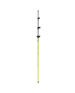 SitePro 15' Hi-Vis Twist-Lock Prism Pole with Dual Graduation  & Adj. Top, Flourescent