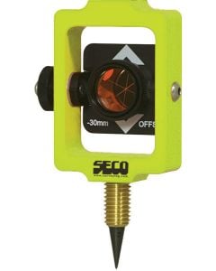 Seco 25 mm Stakeout Prism Assembly / 0 and -30 mm Offset - Flo Yellow - 6405-01-FLY